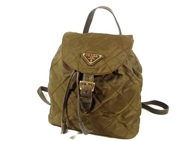 プラダ レザー×ナイロン キルティング リュック バッグ 4976Rm