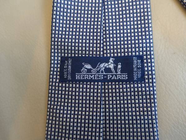 エルメス　ネクタイ　メンズ　チェック　シルク　美品　正規品