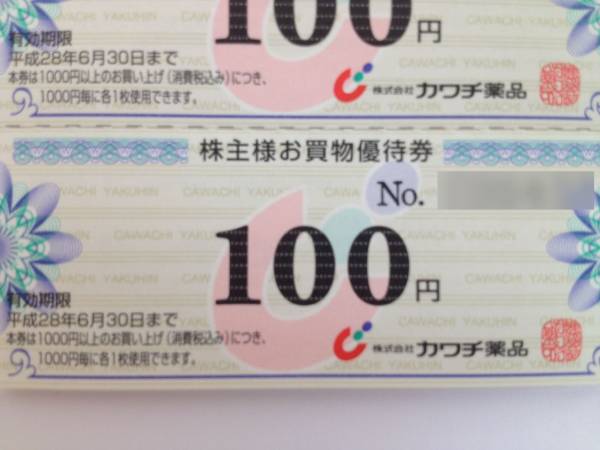 カワチ薬品 株主優待券 10,000円分 匿名配送 カワチ薬品 株主優待券