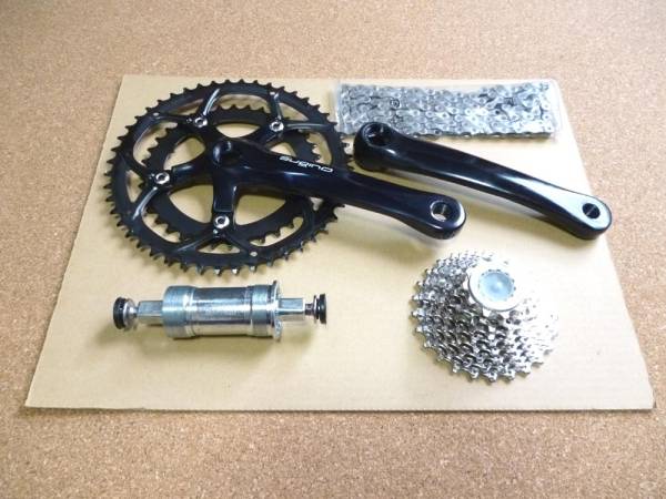 新車取外し Sugino XD2000D 48/36T + BB + Shimano 11-25T 9S(セット