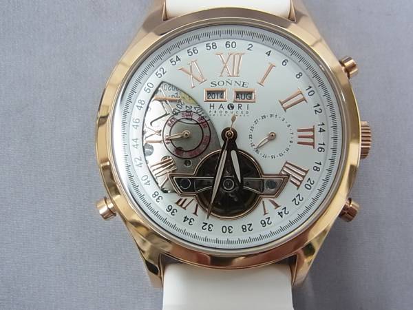 ■SONNEゾンネ　自動巻き腕時計　H003PG-WH　№12■