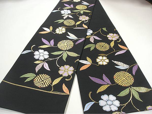 【御仕立付】西陣織六通柄袋帯　黒地　大光織物謹製