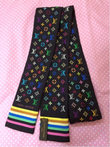 ルイヴィトン バンドゥー スカーフ マルチカラーブラック