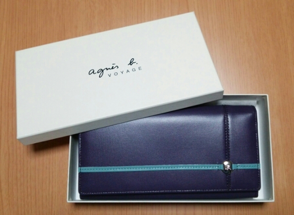 アニエスb 長財布 紫 未使用 二つ折り長財布