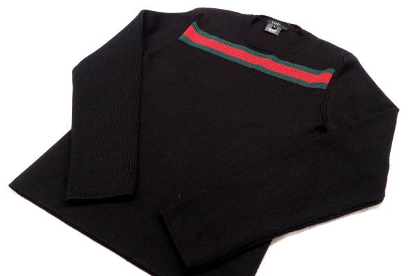 GUCCI グッチ シルク混 ニットセーター 長袖 シェリーライン 美品