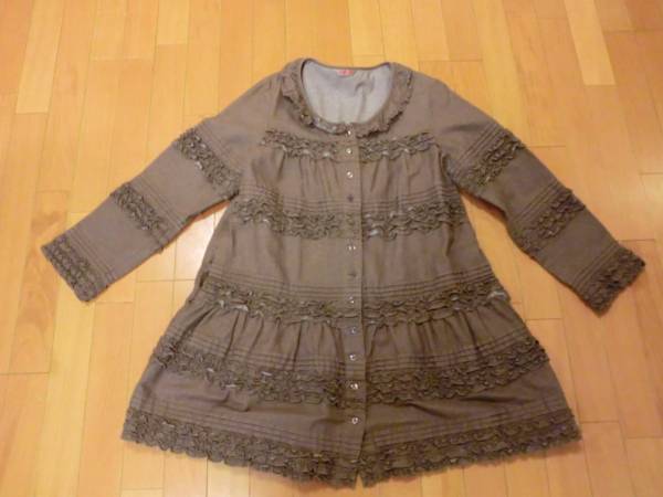 ピンクハウス★2013年完売デニムフリルコート★新品★チャ
