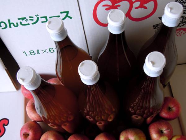 送料無料★青森産◆サンふじ リンゴジュース １升ビン６本入り
