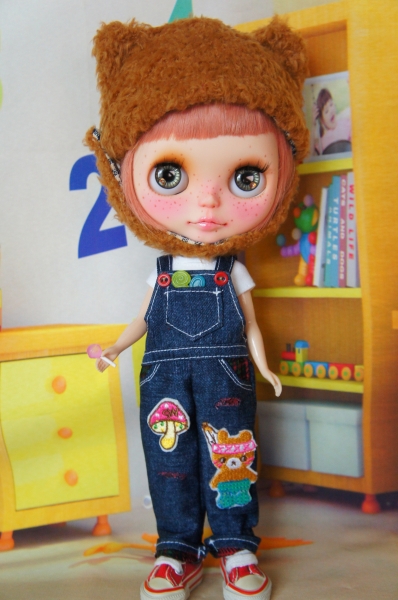 カスタムブライス Custom Blythe くま帽子 そばかすボブ used(カスタム