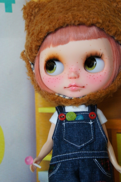 カスタムブライス Custom Blythe くま帽子 そばかすボブ used(カスタム
