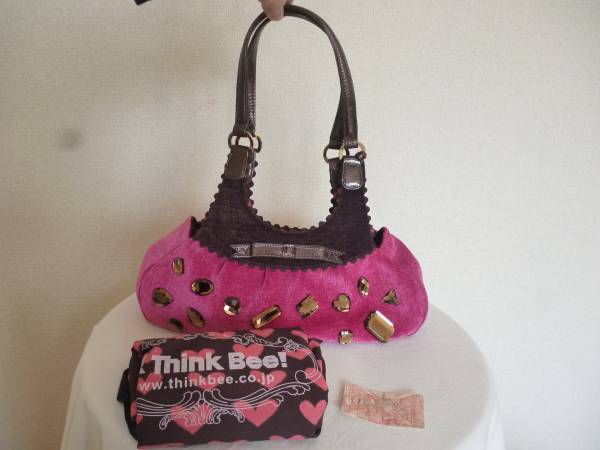 ♪シンクビー Think Bee! ハンドバッグ 美品 ピンク