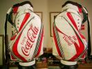 未使用 コカコーラ　合皮レザー　白赤　９インチ　ゴルフバッグ