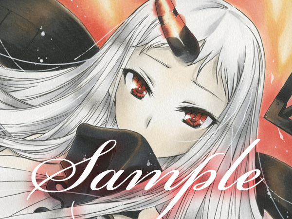 ★手描き イラスト【艦これ】港湾棲姫 深海棲艦★色紙