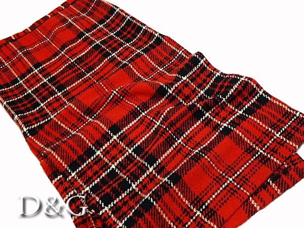 D&G/ツイード地チェック柄ロングスカート