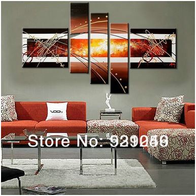 ファブリックパネル☆現代抽象アートペイントの個性的５パネル