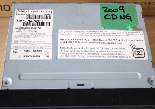 ホンダ純正HDDナビ 39540-SLJ-J21 NH167L NR-260JH07/ジャンク品