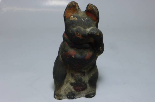 【関西初荷39 江戸時代 土人形 子持ち 子猫 招き猫 郷土人形】