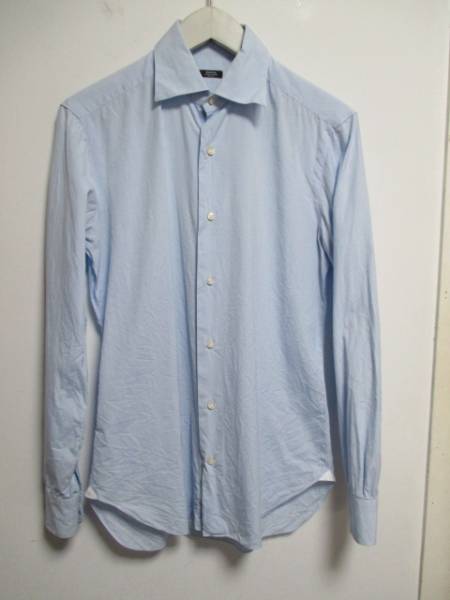 定価3万程　BARBA バルバ ドレスシャツ 水色 37・14 1/2 ♪FK