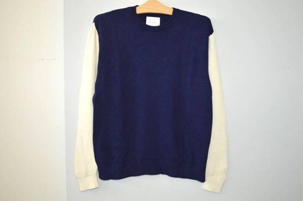 格安◇VICTIM ヴィクティム レーヨン混２トーンニットトップ　M