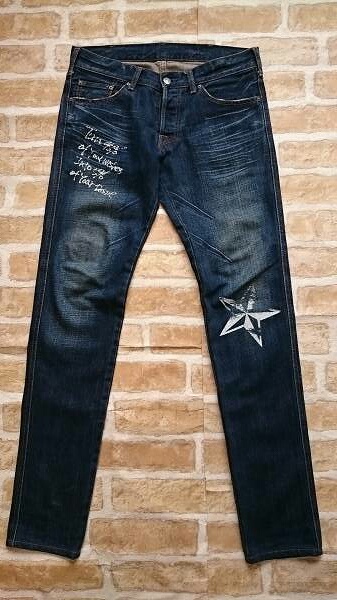 美品　ボイコット BOYCOTT　スターペイント ボタンフライデニム