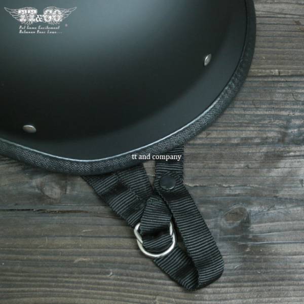 TT&CO ジャーマン ハーフヘルメット XL/XXL ナチヘル 艶消し黒(XL