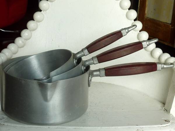 フレンチブロカント★アルミの片手鍋☆3点
