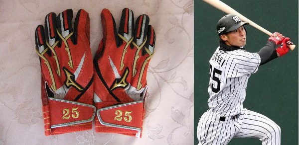 阪神タイガース江越大賀選手15年実使用バッティンググローブ両手(実 