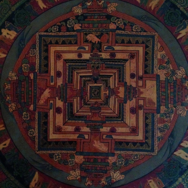 卍チベット密教の究極 ◆肉筆カーラチャクラ曼荼羅◆油絵1　仏画