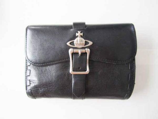 Vivienne Westwood 　レザーステッチ 財布　黒　ヴィヴィアン