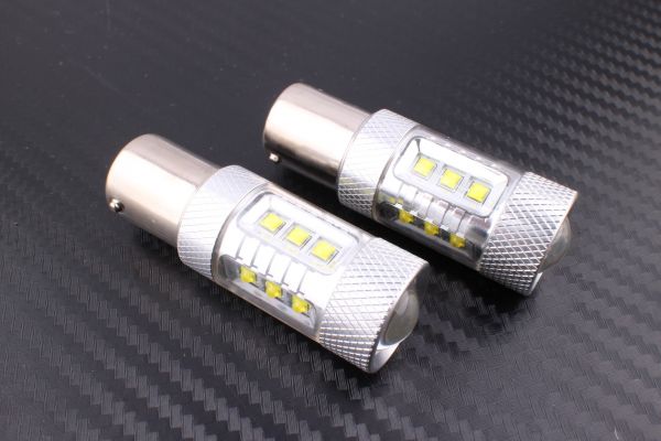 S25/1156 シングル球 爆光LEDバルブ CREE製80W 白色 2個 12V/24V