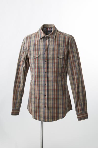 ドルチェ＆ガッバーナSICILIAチェック柄長袖シャツ39【1897】