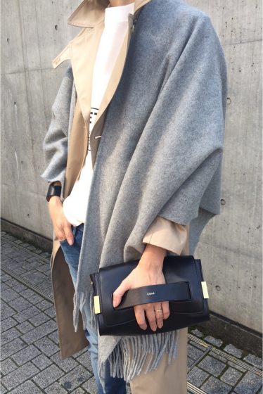 DEUXIEME CLASSE　ブランケットポンチョ　グレー