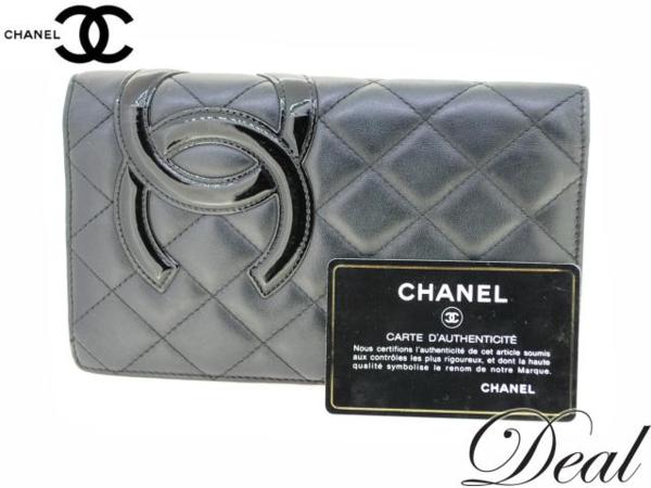 値下げ！シャネル/ココ/カンボン/二つ折財布/ブラック/A26717