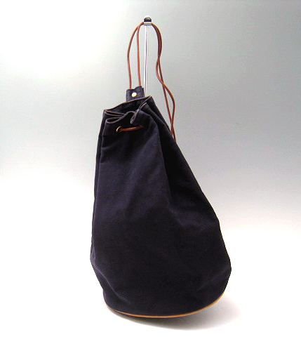 【質】★エルメス/HERMES ポロションミミル巾着ショルダー 紺★