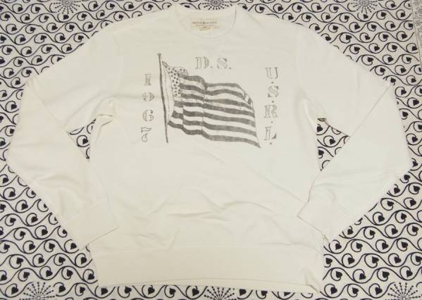 デニム&サプライ スウェット トレーナー 星条旗 L 白 USA
