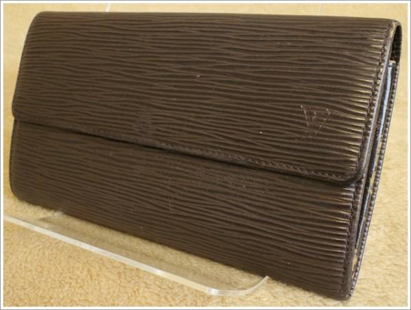 1円～【LV本物】2つ折り長財布/メンズ/エピ/茶【B289I