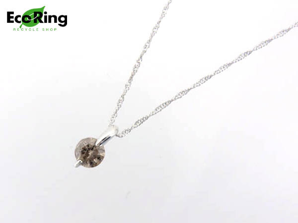 1円 K18WG×ブラウンダイヤモンド ネックレス HG111