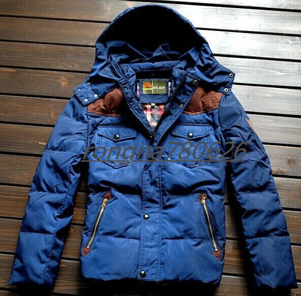 ASF JEEPメンズ ダウンジャケット ネイビー M 017