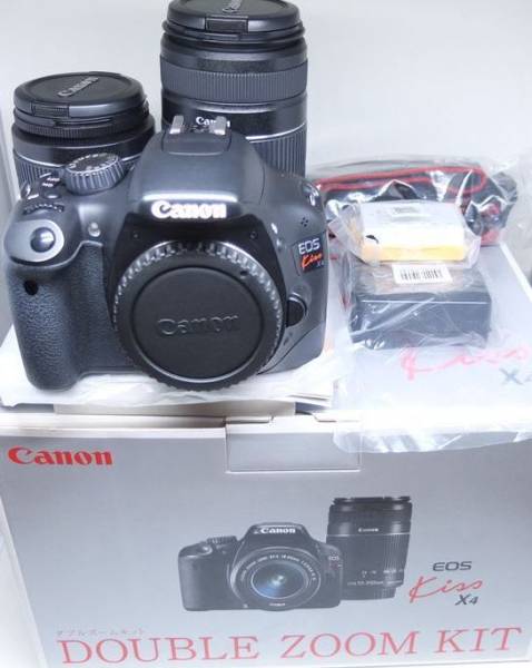 新品同 Canon キヤノン EOS kiss X4 ダブルズームキット 箱付属