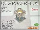 0.5w POWER FLUX 5mm LED 白 45Lm (50個) ホワイト 自作 パワー
