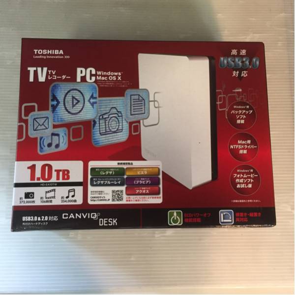 東芝 CANVIO DESK HD-EA10TW 1TB 未開封品