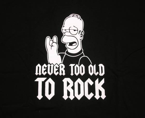 Never Too Old To Rock シンプソンズ Tシャツ ホーマー イラスト キャラクター 売買されたオークション情報 Yahooの商品情報をアーカイブ公開 オークファン Aucfan Com