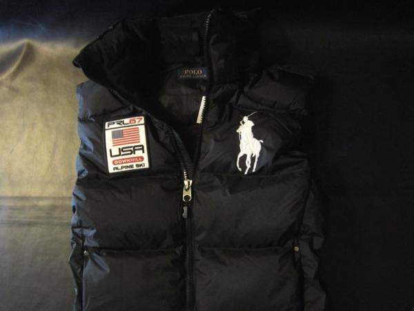 本物正規◆ポロラルフローレン◆ダウンベスト ビッグポニー黒■L