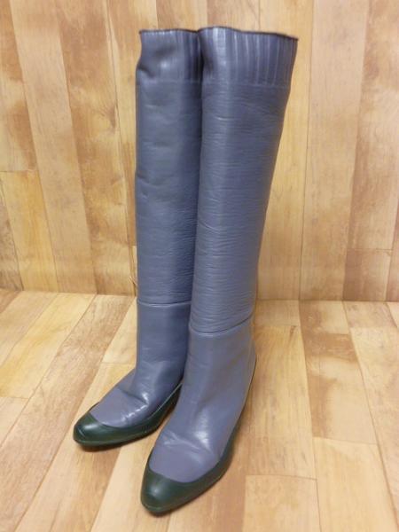 マルニ レザーロングブーツ レインシューズカバー付 38/△I64