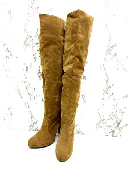 美品マーキュリーデュオ マーキュリーデュオ 美品 ロングブーツ スエード 茶系 24.5cm ブラウン スエード ニーハイブーツ