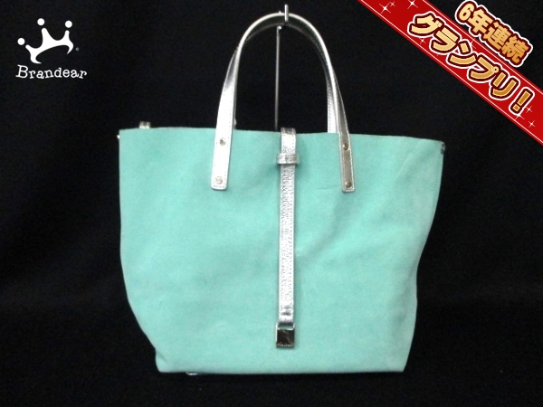 ティファニー トートバッグ ミントグリーンー×シルバー