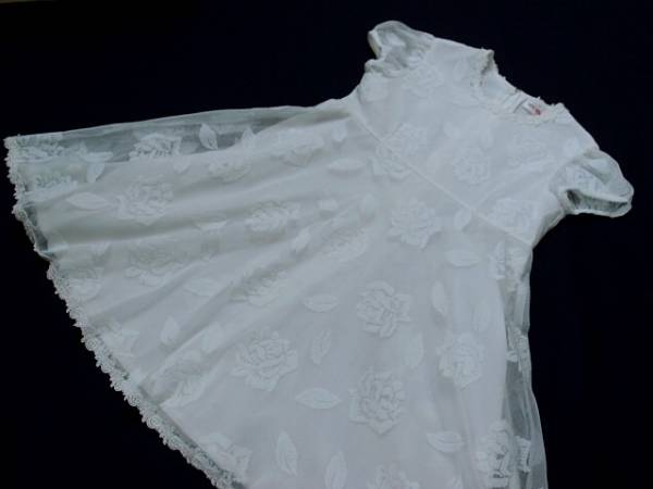 ★美品★メゾピアノ★ワンピース★130★薔薇フロッキー★素敵♪