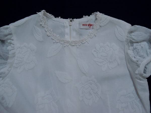 ★美品★メゾピアノ★ワンピース★130★薔薇フロッキー★素敵♪