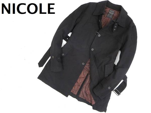 NICOLE ニコル ベルト付き 中綿 ステンカラーコート 50/b5143