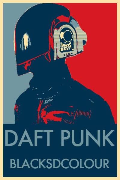 4 ダフトパンク ファブリック 布 ポスター 海外 レア