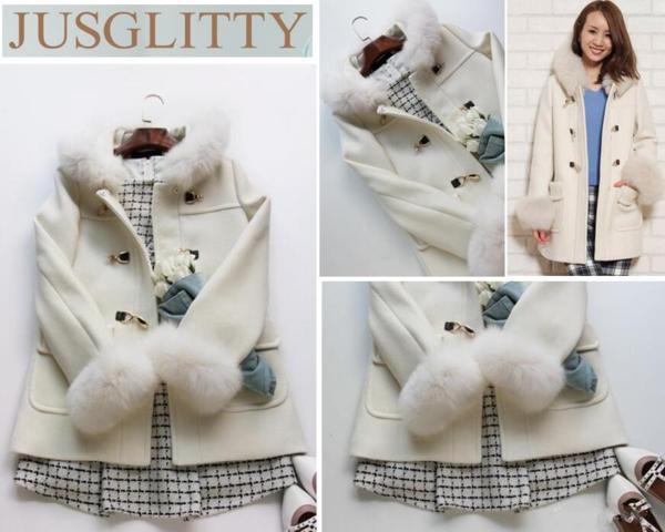 雑誌掲載JUSGLITTYジャスグリッティー /ダッフルコート 白/1 し